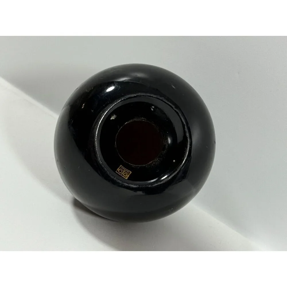 Mid Century Takahashi Black Lacquered Teardrop Salt & Pepper Shakers Japan FLAWS